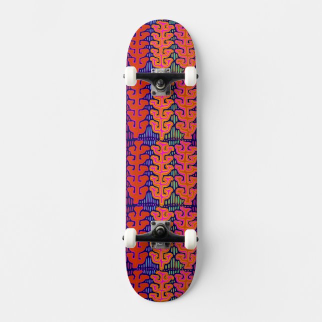 San Blas Indian  Mola Skateboard (Front)