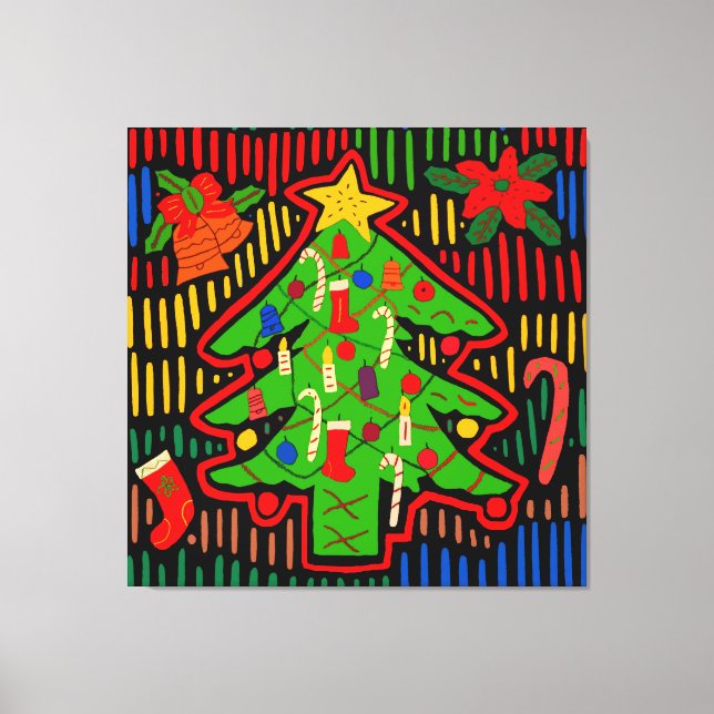 San Blas Island Christmas Tree Mola Canvas Print (Front)