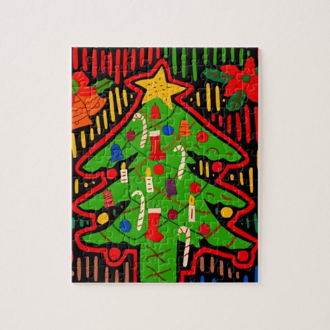 San Blas Island Christmas Tree Mola Jigsaw Puzzle (Vertical)