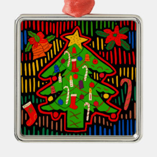 San Blas Island Christmas Tree Mola Metal Tree Decoration