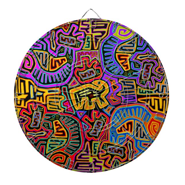 San Blas Island Mola Collage Dartboard (Front)
