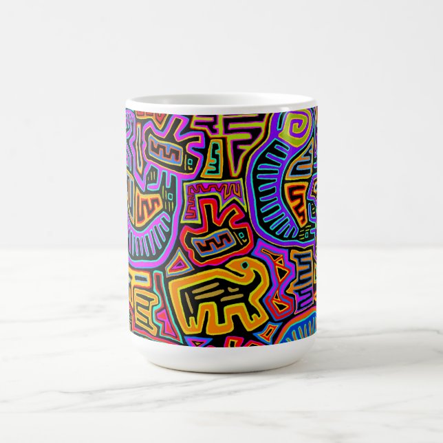 San Blas Island Mola Collage Magic Mug (Center)