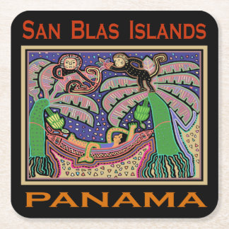 San Blas Islands Panama Mola Square Paper Coaster