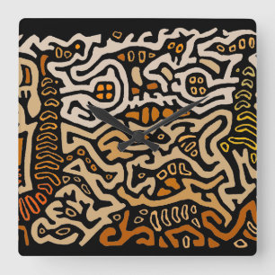 San Blas Kuna Indian Mola Spirits Wall Clock