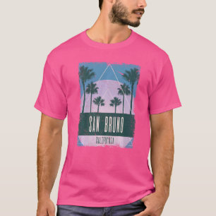 San Bruno California CA Vintage Vaporwave Retro 80 T-Shirt