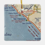 San Clemente CA Vintage Map Ceramic Ornament<br><div class="desc">San Clemente California Christmas ornament made from 1955 vintage map.</div>