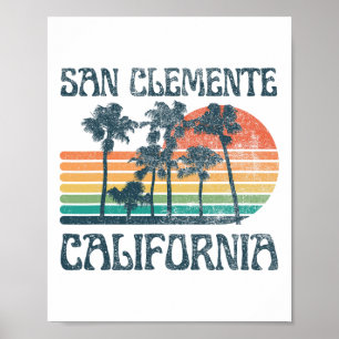 San Clemente California Beach Summer Vacation Vint Poster