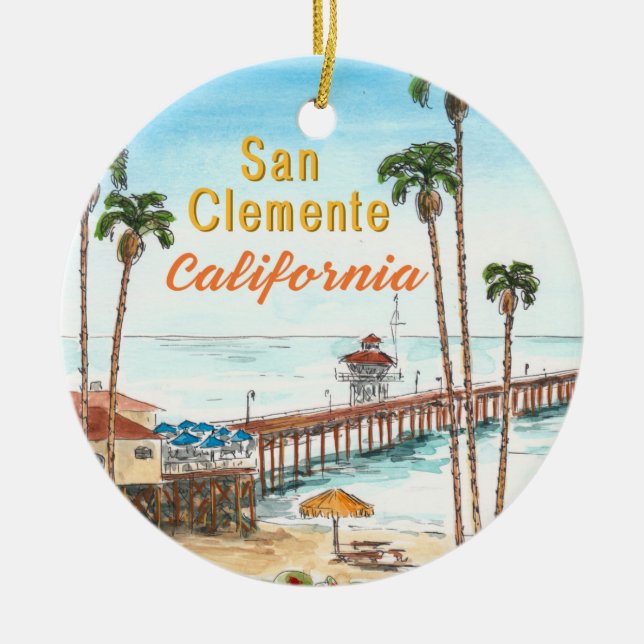 San Clemente California Ceramic Ornament (Front)