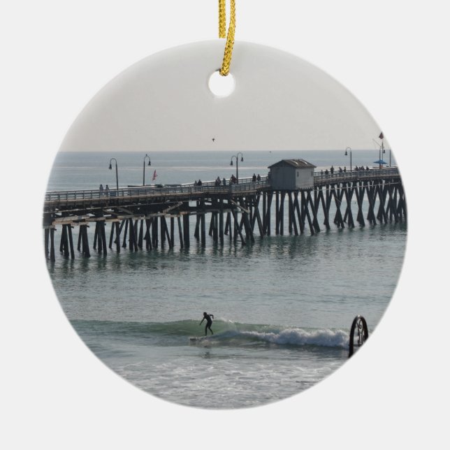 San Clemente California Ceramic Tree Decoration (Front)