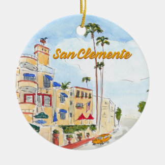 San Clemente California Ceramic Tree Decoration