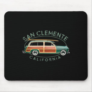 San Clemente California Vintage Surfing Mouse Pad