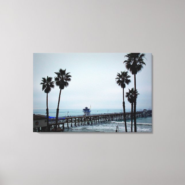 San Clemente Pier - 3 Panel Canvas Print (Front)