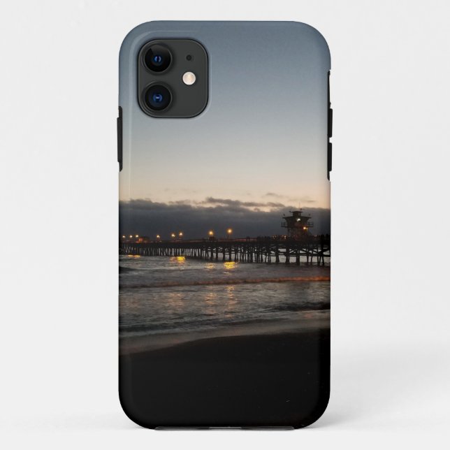 san clemente pier night time ocean california Case-Mate iPhone case (Back)
