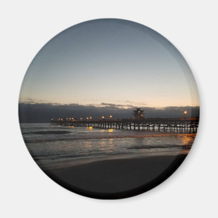 san clemente pier night time ocean california magnet