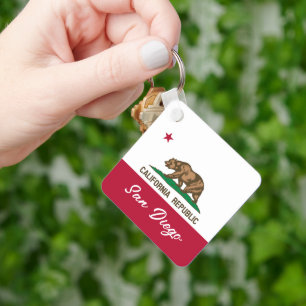 San Diago California Republic flag custom Key Ring