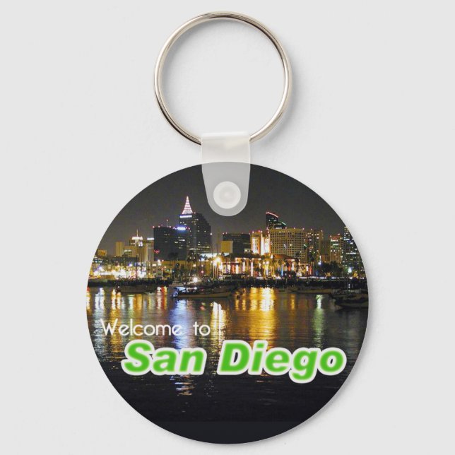 San Diego at Night Key Ring (Front)