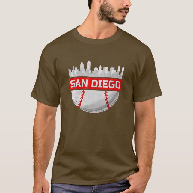 San Diego Baseball City Skyline T-Shirt (Front)