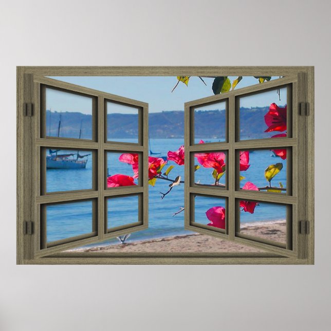 San Diego Bay Through An Open Window Poster (Front)