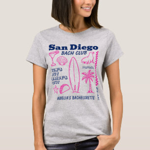 San Diego Beach Bachelorette Party Doodle Drawing T-Shirt