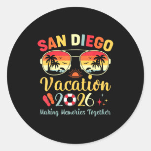San Diego Beach Ca Vacation Classic Round Sticker
