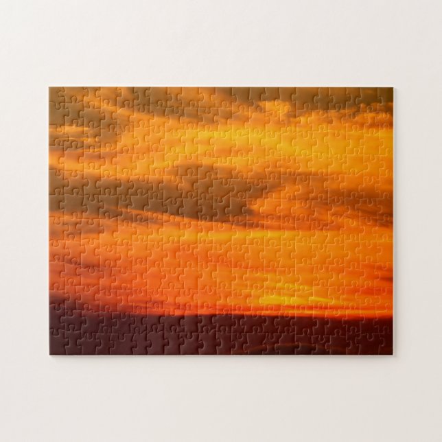 San Diego Brilliant Yellow Orange Red Sunset Jigsaw Puzzle (Horizontal)