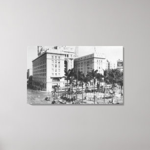 San Diego, CA City View of US Grant Hotel Canvas Print
