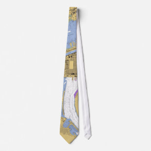 San Diego, CA Nautical Harbour Chart Tie