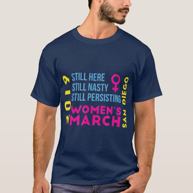San Diego CA Womens March January 2019 Nasty T-Shirt (Front)
