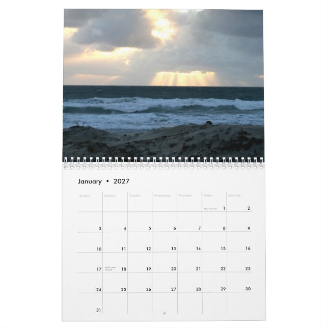 San Diego Calendar (Jan 2027)