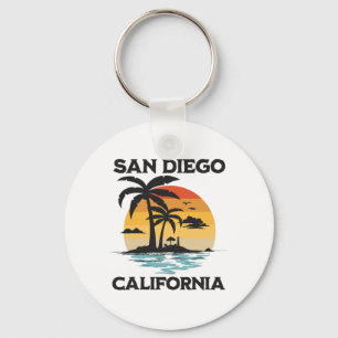 San Diego California Beach Surf Summer Vacation Vi Key Ring