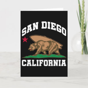 San Diego California Bear Surfing Surfer Card