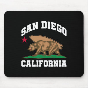 San Diego California Bear Surfing Surfer  Mouse Pad