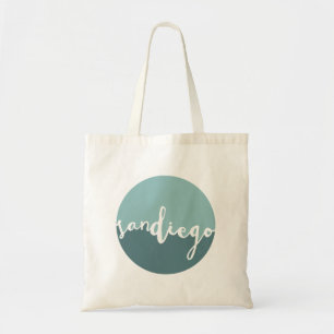 San Diego, California Blue Calligraphy Ombre Tote Bag