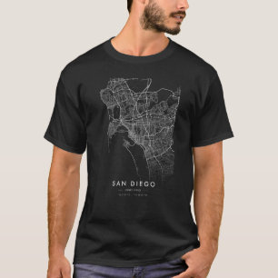 San Diego California City Coordinates Skyline City T-Shirt