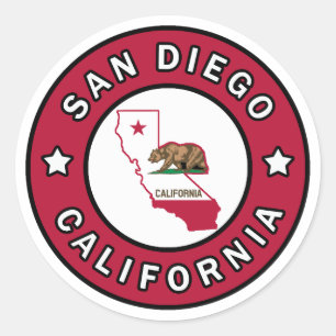 San Diego California Classic Round Sticker