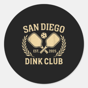 San diego california dink pickleball club athletic classic round sticker