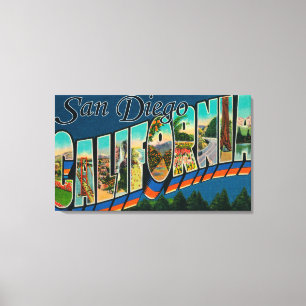 San Diego, California - Large Letter Scenes Canvas Print