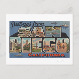 San Diego, California - Large Letter Scenes Postcard