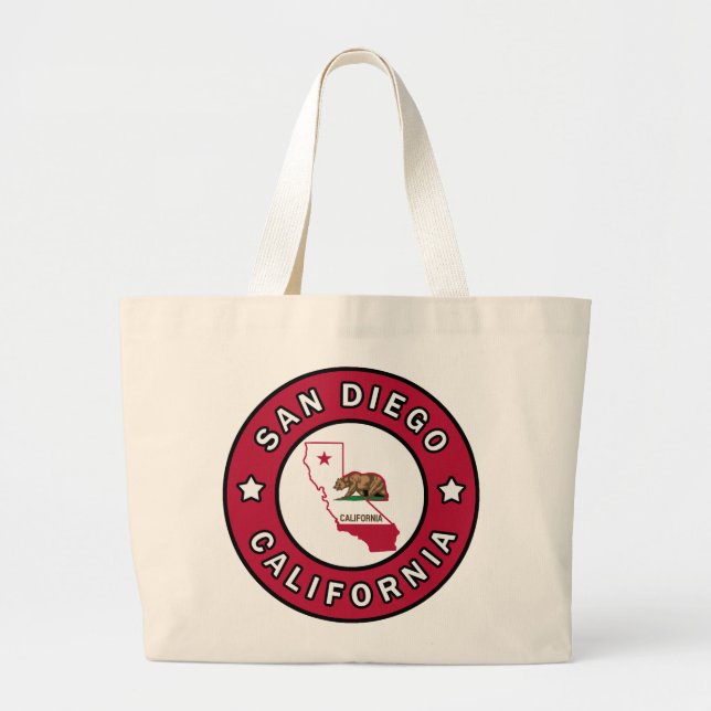 San Diego California Large Tote Bag (Front)