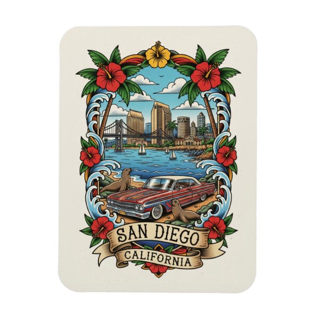 San Diego California Magnet (Vertical)