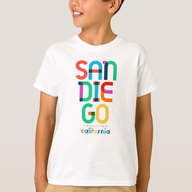 San Diego California Mid Century, Pop Art, T-Shirt (Front)