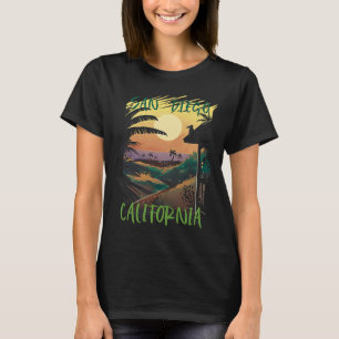 San Diego California Palm trees Beach Ocean Surfin T-Shirt