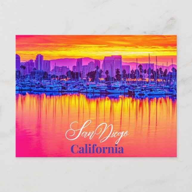 San Diego, California Postcard - Sunset (Front)