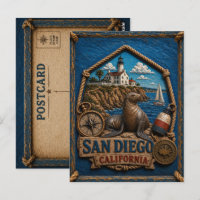 San Diego California Postcard Vintage Travel