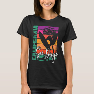 San Diego California Retro Sunset Beach Surfer Sou T-Shirt