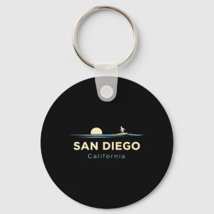 San Diego California Retro Surfboards Surf Summer Key Ring