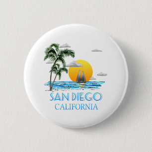 San Diego California Sailing 6 Cm Round Badge