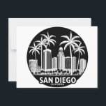 San Diego California Skyline Postcard<br><div class="desc">Celebrate the charm of Southern California with this stunning San Diego skyline design, featuring a sleek and artistic depiction of the city’s iconic downtown architecture. From the silhouette of soaring skyscrapers to the serene coastal horizon, this design captures the energy and elegance of San Diego, California. Perfect for city lovers,...</div>