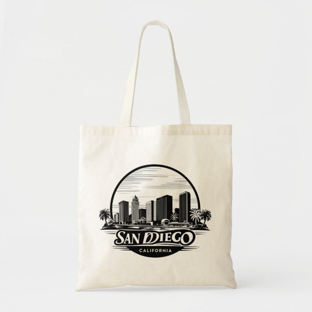 San Diego California Skyline Tote Bag (Front)