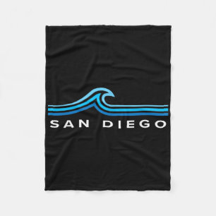 San Diego California Souvenir Waves Vintage Mens W Fleece Blanket